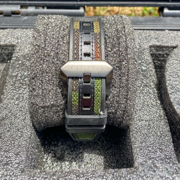 Men's Citizen Eco-Drive Promaster Tough Camoflauge Nylon Strap Watch CA0727-12E - Picture 2 of 2